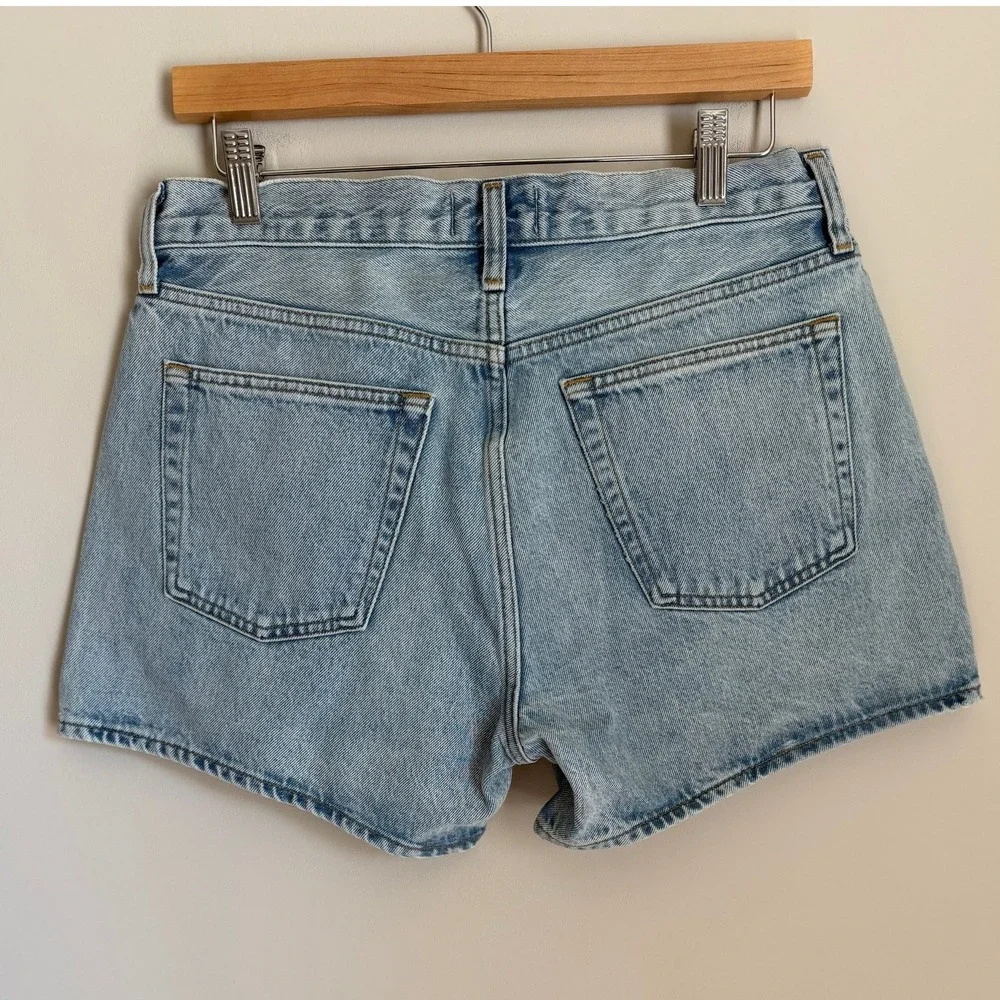 AGOLDE Parker Long Shorts Women 28 Light Blue High Rise Denim